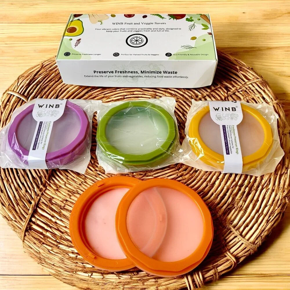 Reusable Storage Containers for Fridge Savers for Avocado Garlic Onion Set of 4